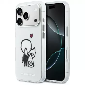 Karl Lagerfeld Karl & Choupette Back MagSafe Case für iPhone 17 Pro Max, Transparent