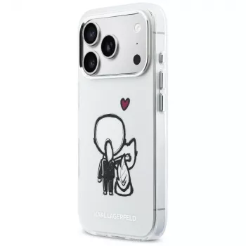 Karl Lagerfeld Karl & Choupette Back MagSafe Case für iPhone 17 Pro Max, Transparent