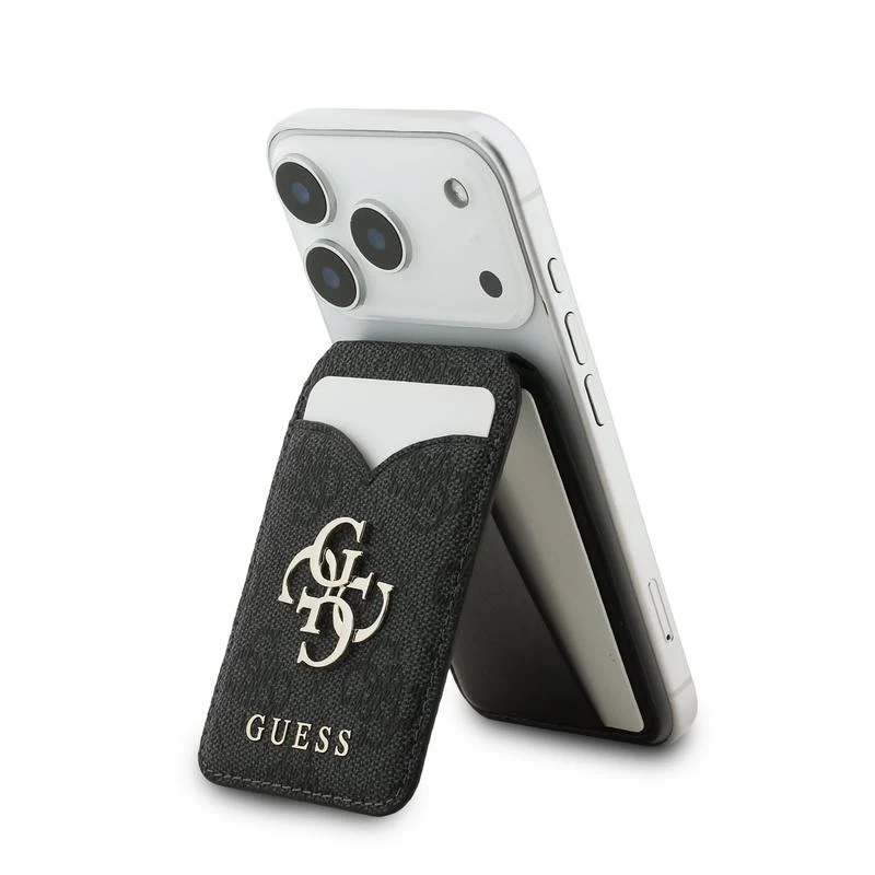 Guess 4G Stand & Mirror MagSafe-Geldbörse mit Spiegel, schwarz