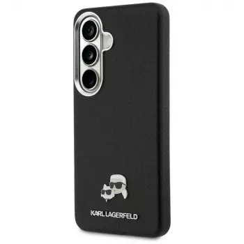 Karl Lagerfeld Saffiano KC Metal Logo MagSafe Case für Samsung Galaxy S26, Schwarz