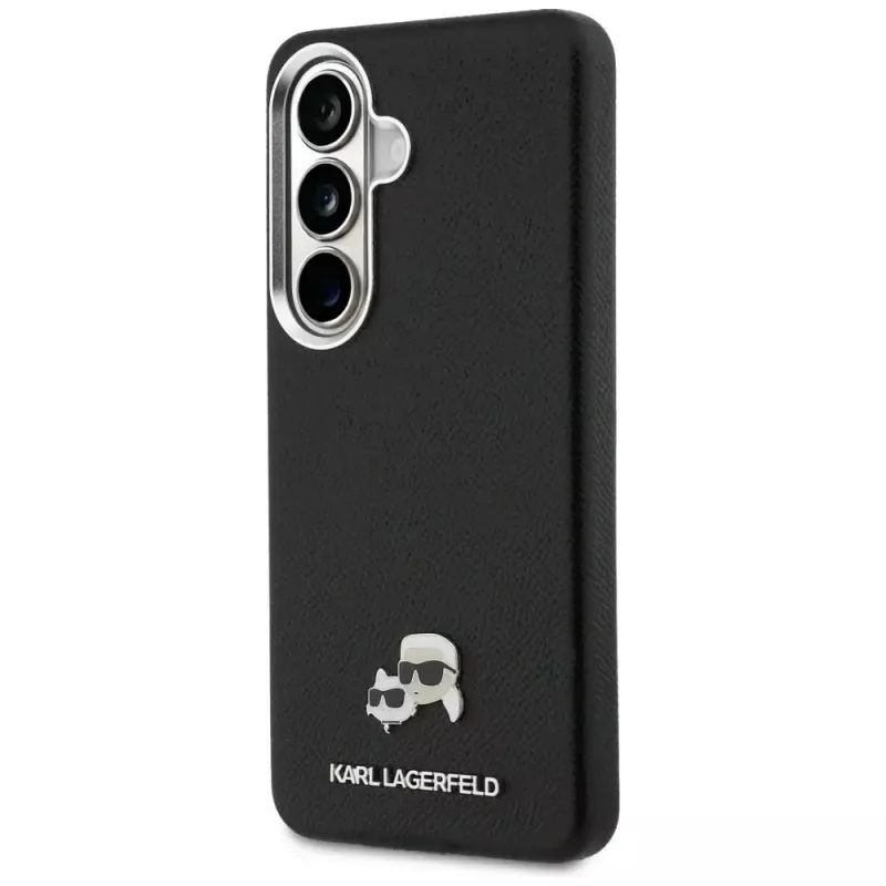 Karl Lagerfeld Saffiano KC Metal Logo MagSafe Case für Samsung Galaxy S26, Schwarz