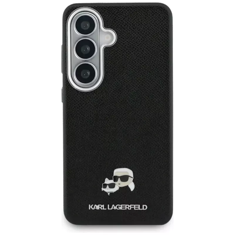 Karl Lagerfeld Saffiano KC Metal Logo MagSafe Case für Samsung Galaxy S26, Schwarz