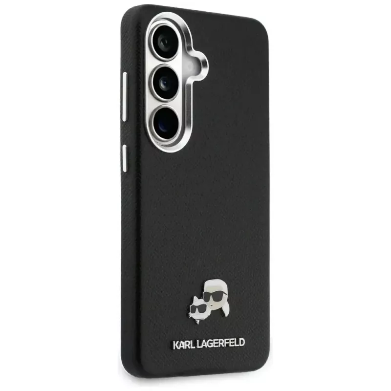 Karl Lagerfeld Saffiano KC Metal Logo MagSafe Case für Samsung Galaxy S26, Schwarz