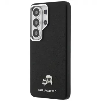 Karl Lagerfeld Saffiano KC Metal Logo MagSafe Case für Samsung Galaxy S26 Ultra Schwarz