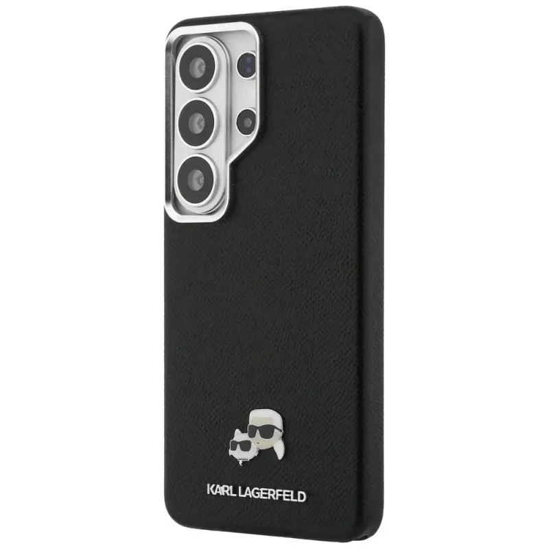 Karl Lagerfeld Saffiano KC Metal Logo MagSafe Case für Samsung Galaxy S26 Ultra Schwarz