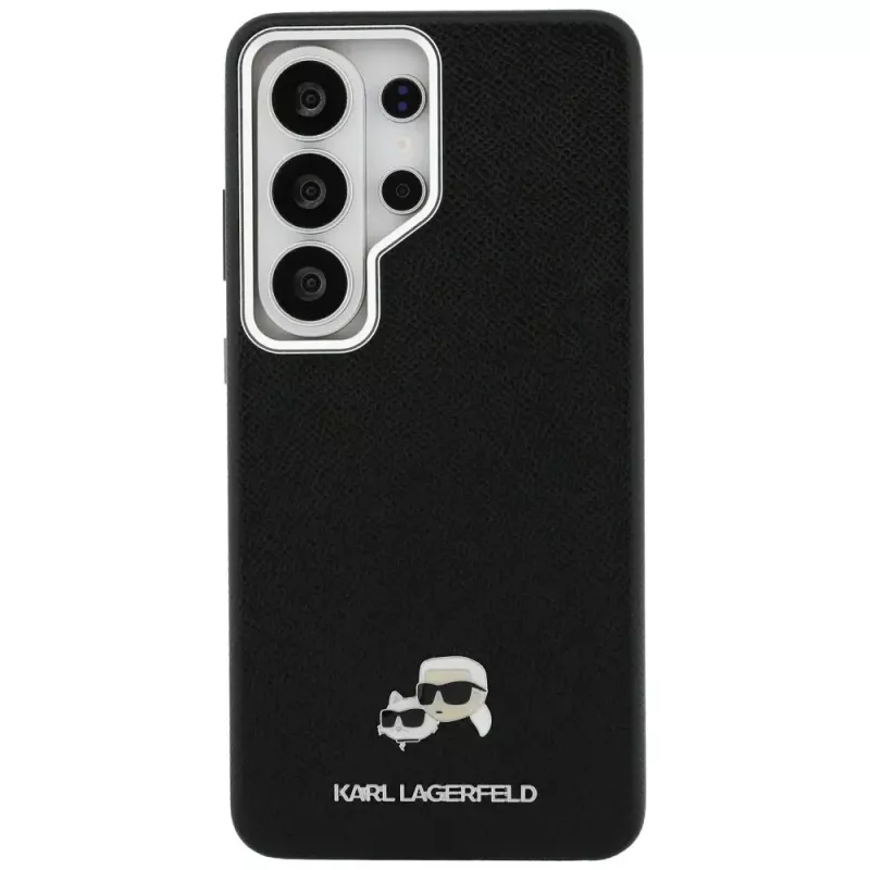 Karl Lagerfeld Saffiano KC Metal Logo MagSafe Case für Samsung Galaxy S26 Ultra Schwarz