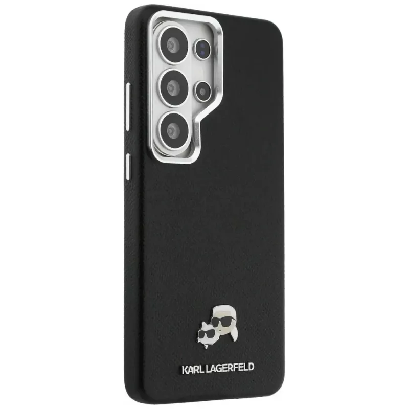 Karl Lagerfeld Saffiano KC Metal Logo MagSafe Case für Samsung Galaxy S26 Ultra Schwarz
