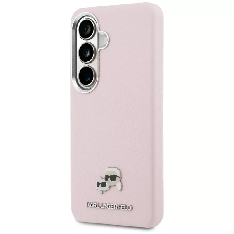 Karl Lagerfeld Saffiano KC Metal Logo MagSafe Case für Samsung Galaxy S26 - Pink