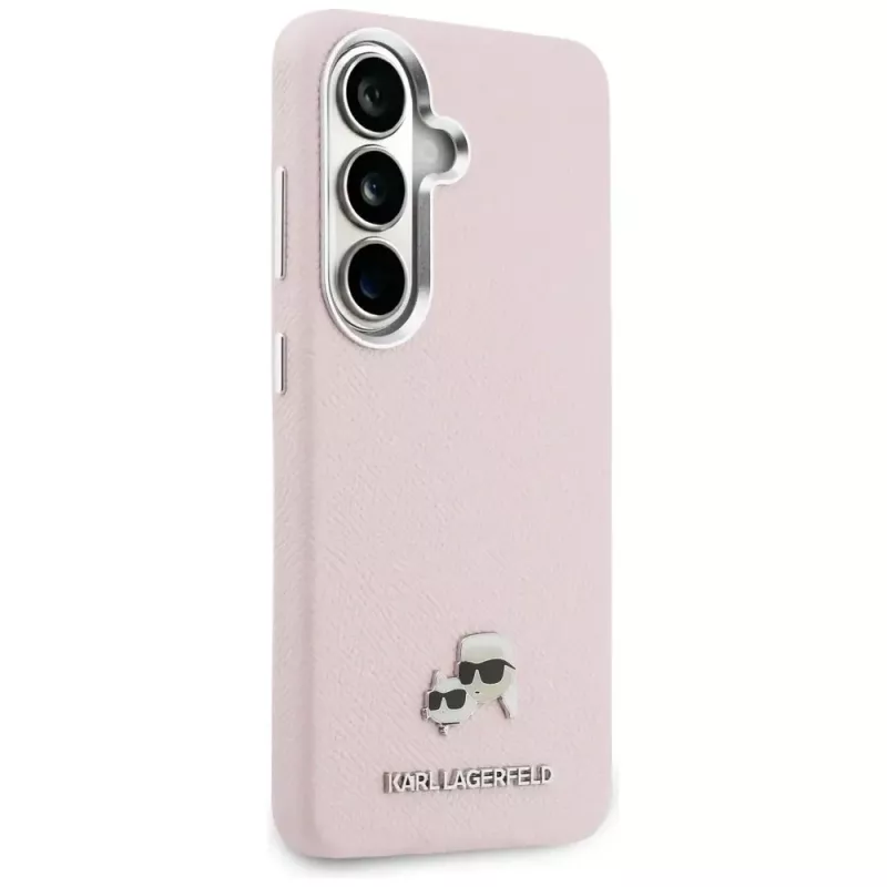 Karl Lagerfeld Saffiano KC MetalLogo MagSafe Case für Samsung Galaxy S26+ Pink