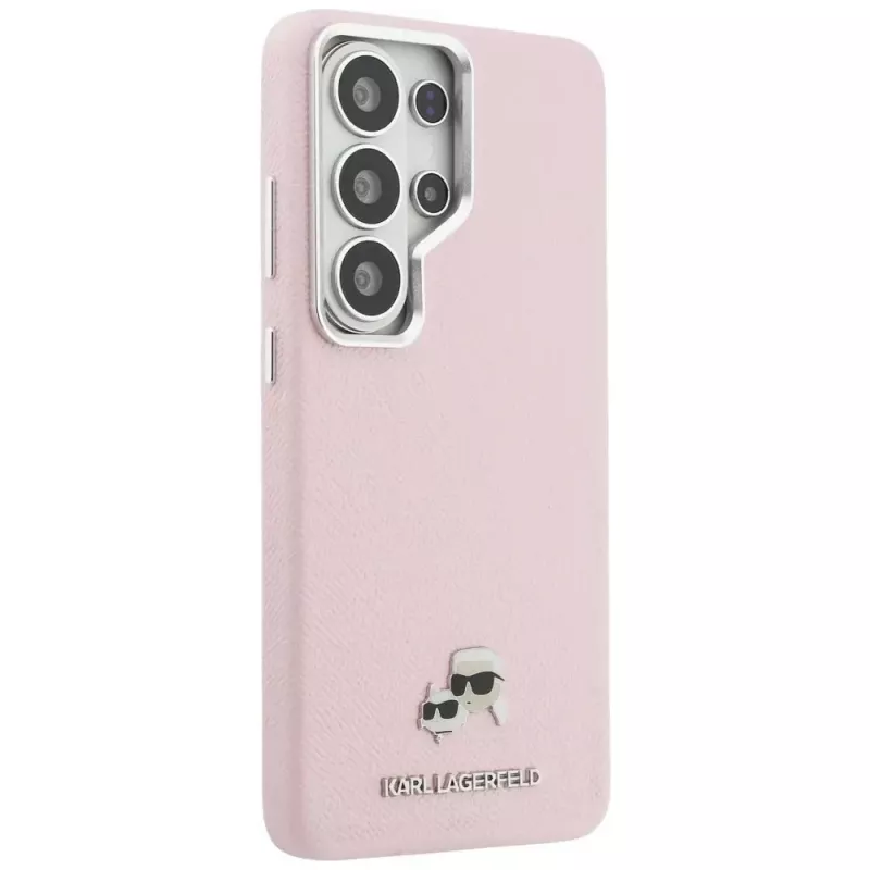 KARL LAGERFELD Saffiano KC Metal Logo MagSafe Case für Samsung Galaxy S26 Ultra - Pink