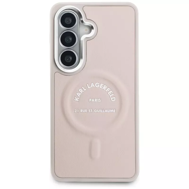 KARL LAGERFELD Embossed Ring MagSafe Case für Samsung Galaxy S26+ Pink