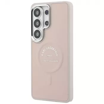 Karl Lagerfeld Embossed Ring RSG Logo MagSafe Case für Samsung Galaxy S26 Ultra - Pink