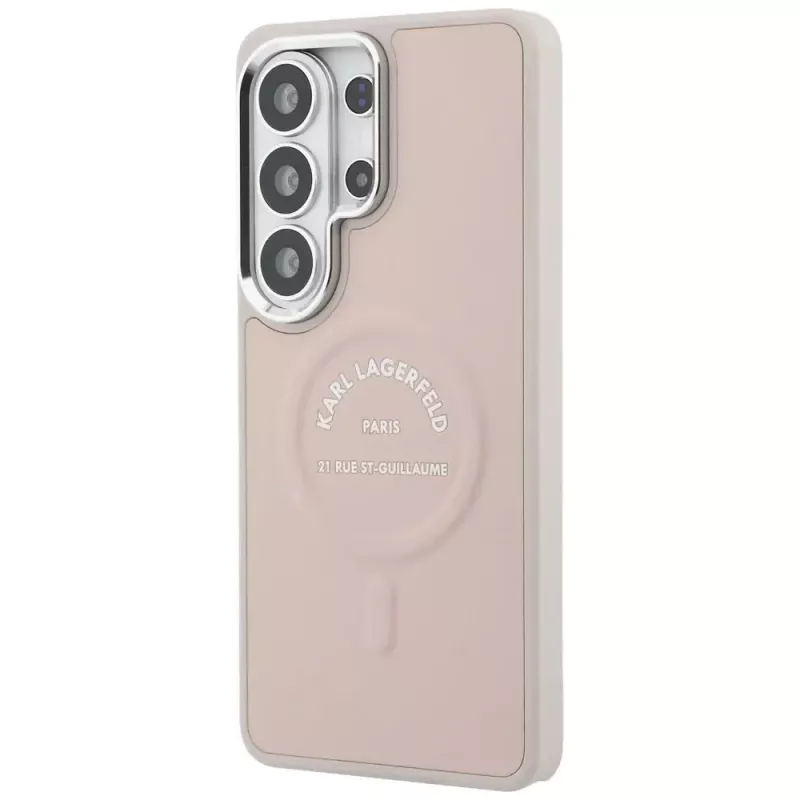 Karl Lagerfeld Embossed Ring RSG Logo MagSafe Case für Samsung Galaxy S26 Ultra - Pink
