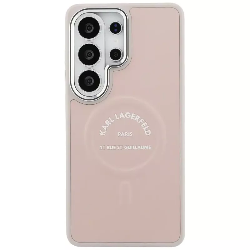 Karl Lagerfeld Embossed Ring RSG Logo MagSafe Case für Samsung Galaxy S26 Ultra - Pink