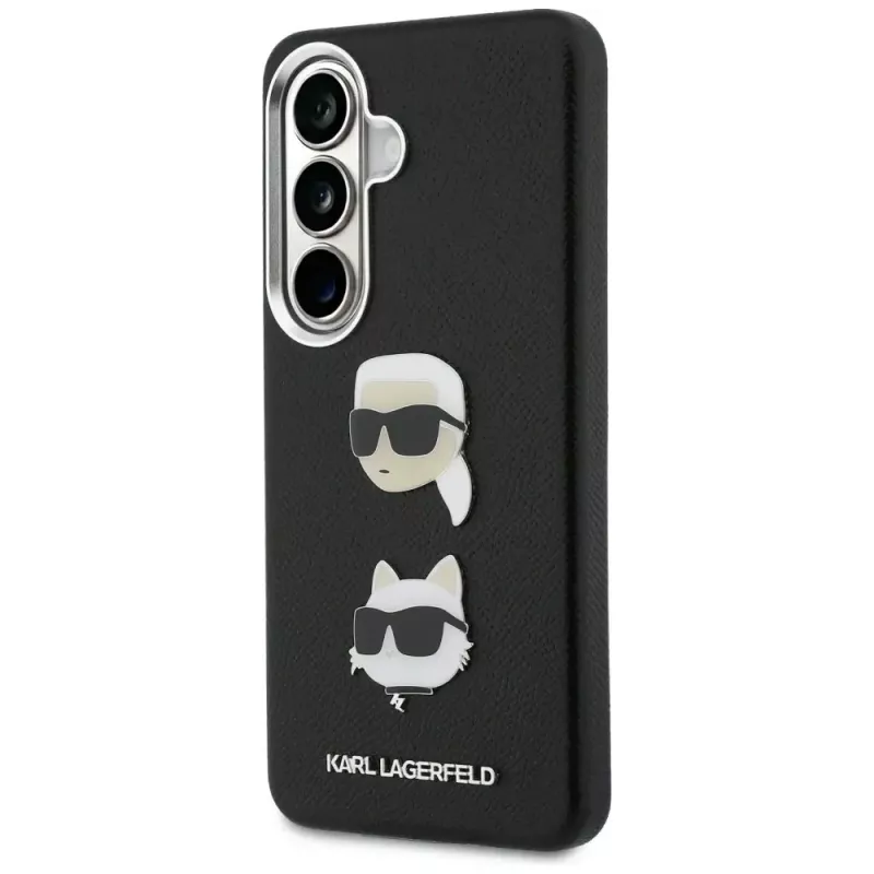 KARL LAGERFELD Saffiano DoubleHeads Metal Case für Samsung Galaxy S26, Schwarz