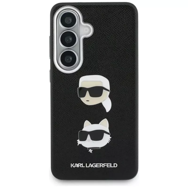 KARL LAGERFELD Saffiano DoubleHeads Metal Case für Samsung Galaxy S26, Schwarz