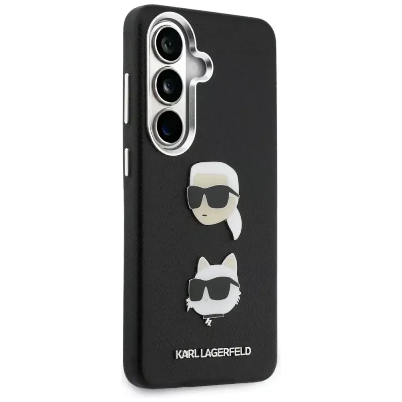 KARL LAGERFELD Saffiano DoubleHeads Metal Case für Samsung Galaxy S26, Schwarz