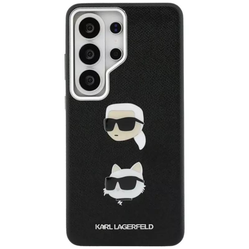 Karl Lagerfeld Saffiano Double Heads Metal Case für Samsung Galaxy S26 Ultra Schwarz