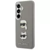 Karl Lagerfeld Saffiano DoubleHeads Metal Case für Samsung Galaxy S26 Silber