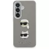 Karl Lagerfeld Saffiano DoubleHeads Metal Case für Samsung Galaxy S26 Silber