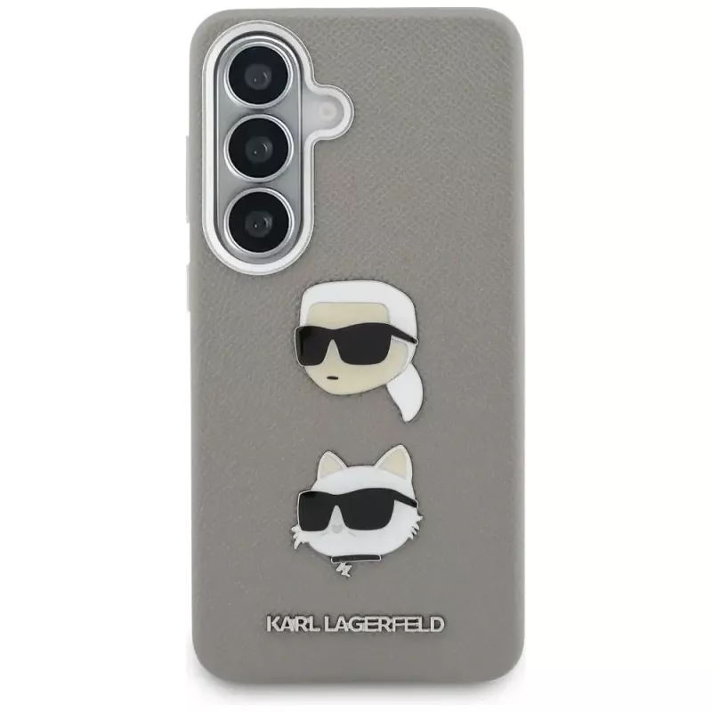 Karl Lagerfeld Saffiano DoubleHeads Metal Case für Samsung Galaxy S26 Silber