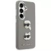 Karl Lagerfeld Saffiano DoubleHeads Metal Case für Samsung Galaxy S26 Silber
