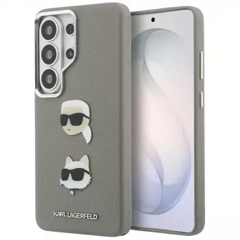 Karl Lagerfeld Saffiano DoubleHeads Metal Case für Samsung Galaxy S26 Ultra Silber