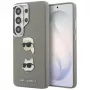 Karl Lagerfeld Saffiano DoubleHeads Metal Case für Samsung Galaxy S26 Ultra Silber