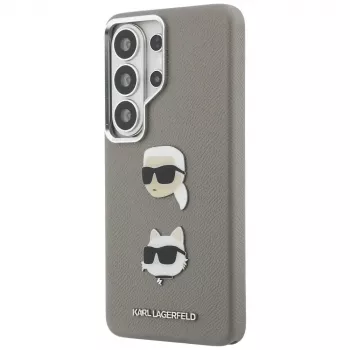Karl Lagerfeld Saffiano DoubleHeads Metal Case für Samsung Galaxy S26 Ultra Silber