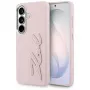 Karl Lagerfeld Grained Signature Metal Resin Logo Case für Samsung Galaxy S26 Pink