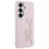Karl Lagerfeld Grained Signature Metal Resin Logo Case für Samsung Galaxy S26 Pink