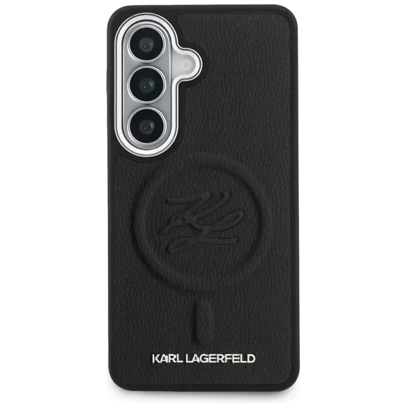 KARL LAGERFELD Embossed Ring Initials MagSafe Case für Samsung Galaxy S26, Schwarz