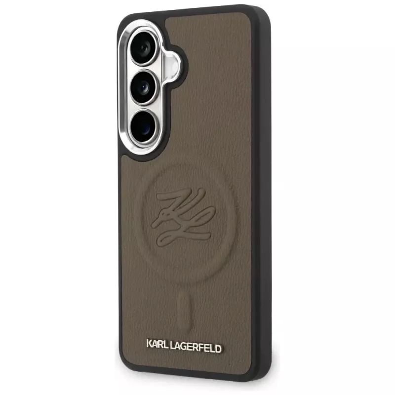Karl Lagerfeld Embossed Ring Initials MagSafe Case für Samsung Galaxy S26, Braun