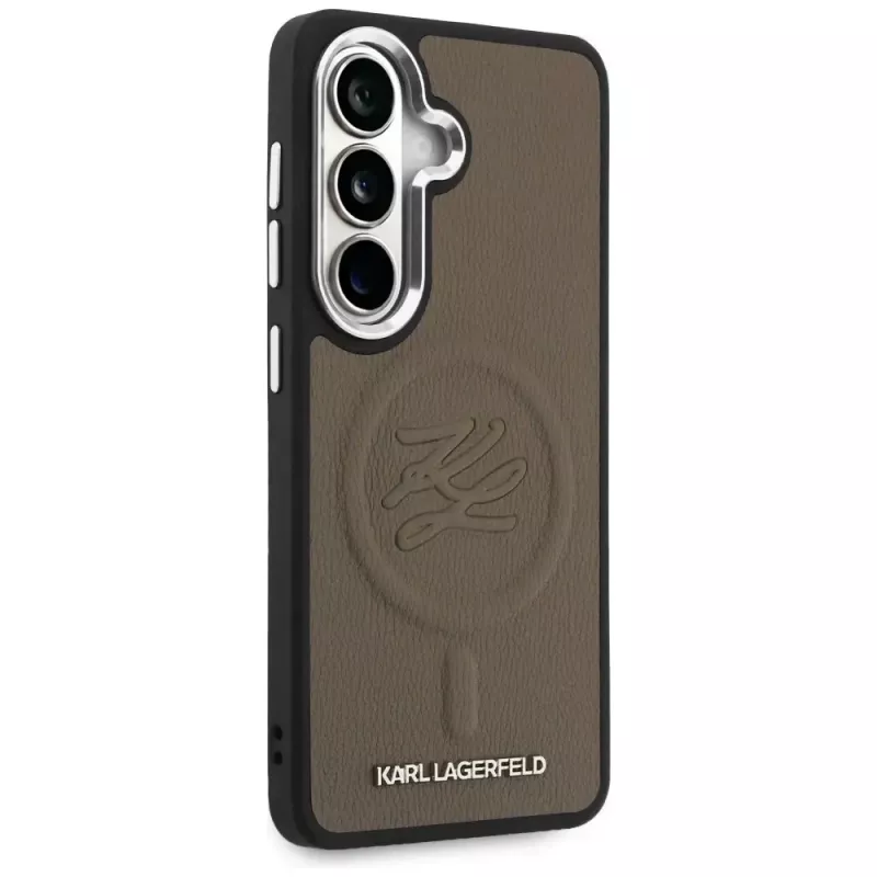 Karl Lagerfeld Embossed Ring Initials MagSafe Case für Samsung Galaxy S26, Braun