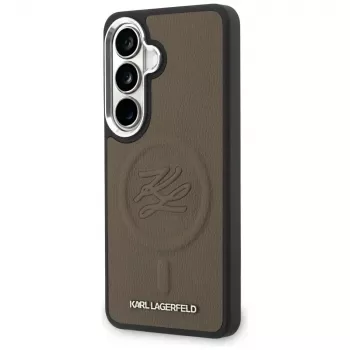 KARL LAGERFELD Embossed Ring Initials MagSafe Case für Samsung Galaxy S26+ Braun