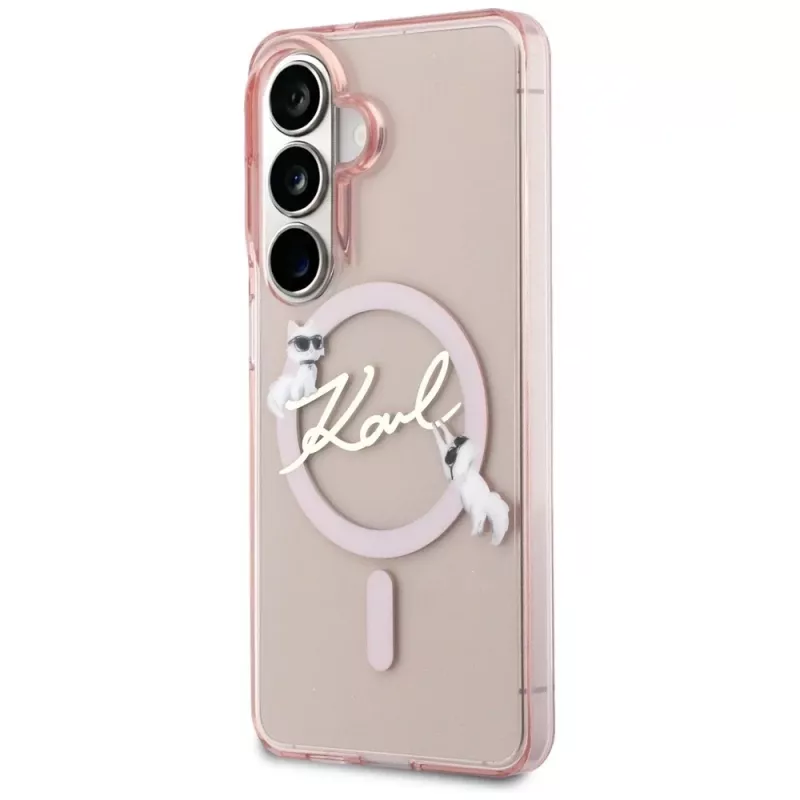 Karl Lagerfeld IML KC Script MagSafe Case für Samsung Galaxy S26, Pink
