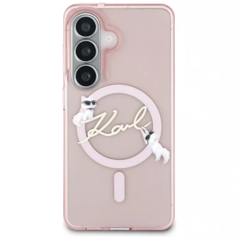 Karl Lagerfeld IML KC Script MagSafe Case für Samsung Galaxy S26, Pink