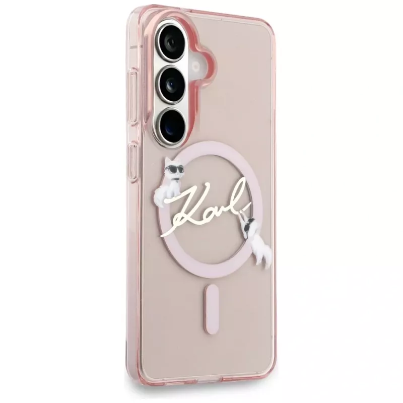 Karl Lagerfeld IML KC Script MagSafe Case für Samsung Galaxy S26, Pink