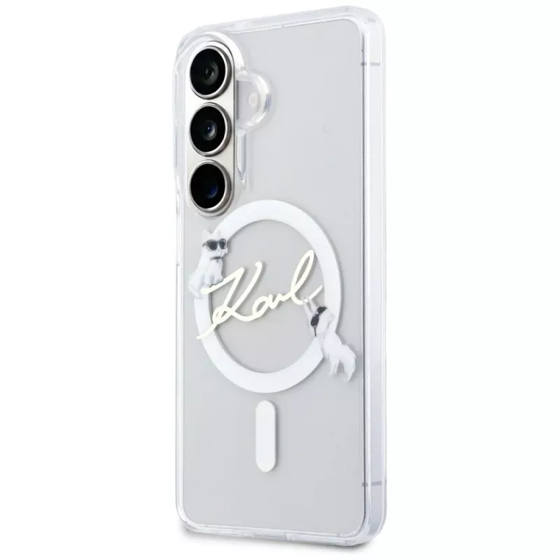 KARL LAGERFELD IML KC Script MagSafe Case für Samsung Galaxy S26+ Transparent