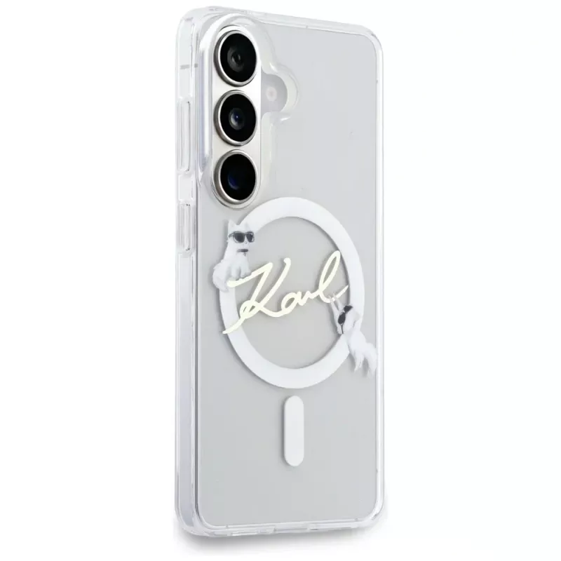 KARL LAGERFELD IML KC Script MagSafe Case für Samsung Galaxy S26+ Transparent