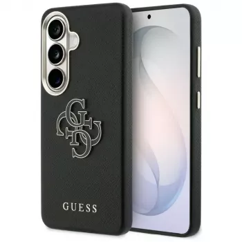 Guess Grained Big 4G Metal Logo Case für Samsung Galaxy S26 - Schwarz