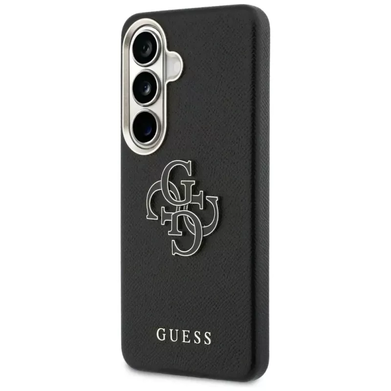 Guess Grained Big 4G Metal Logo Case für Samsung Galaxy S26 - Schwarz