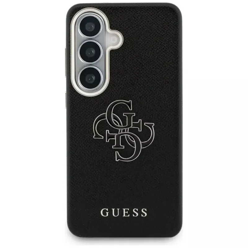 Guess Grained Big 4G Metal Logo Case für Samsung Galaxy S26 - Schwarz