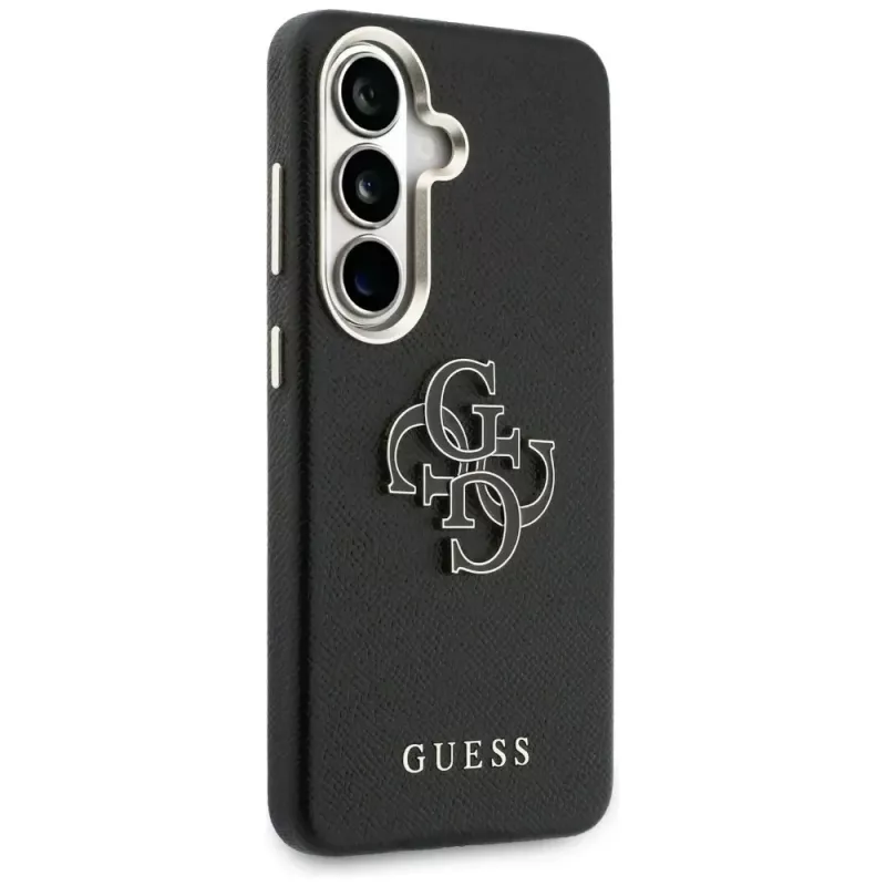 Guess Grained Big 4G Metal Logo Case für Samsung Galaxy S26 - Schwarz