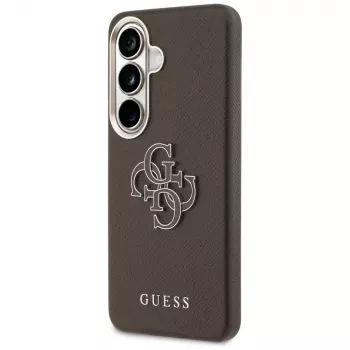 Guess Grained Big 4G Metal Logo Case für Samsung Galaxy S26+ Braun