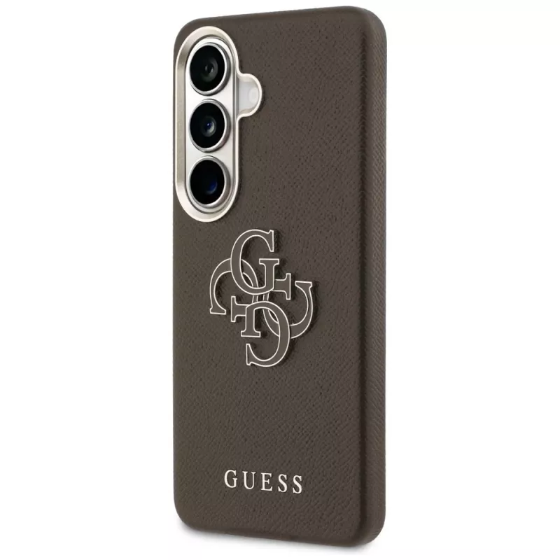 Guess Grained Big 4G Metal Logo Case für Samsung Galaxy S26+ Braun
