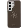 Guess Grained Big 4G Metal Logo Case für Samsung Galaxy S26 Ultra - Braun