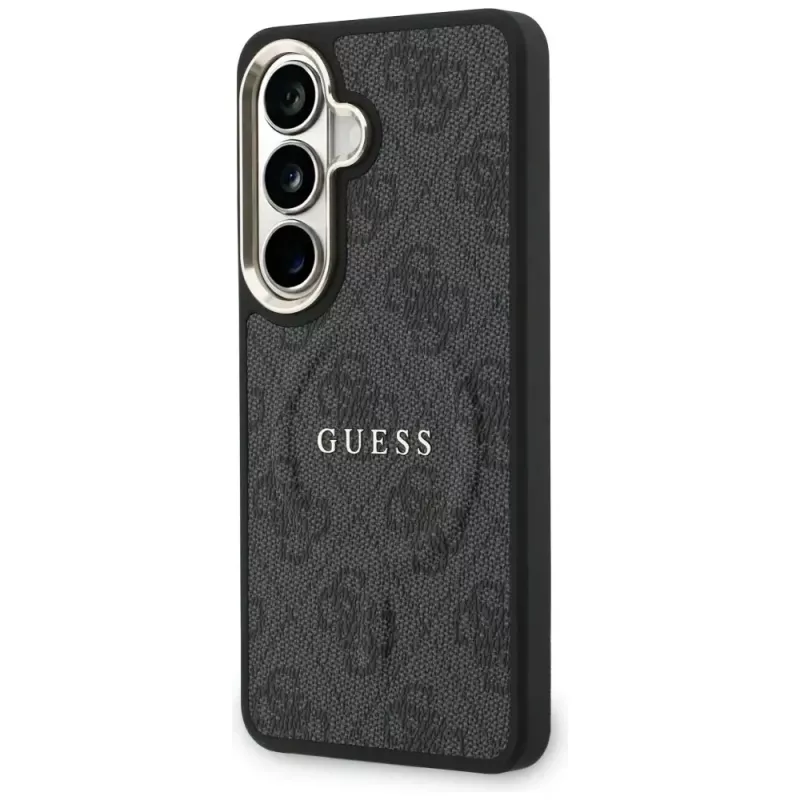 Guess 4G Embossed Ring MagSafe Case für Samsung Galaxy S26 (Schwarz)