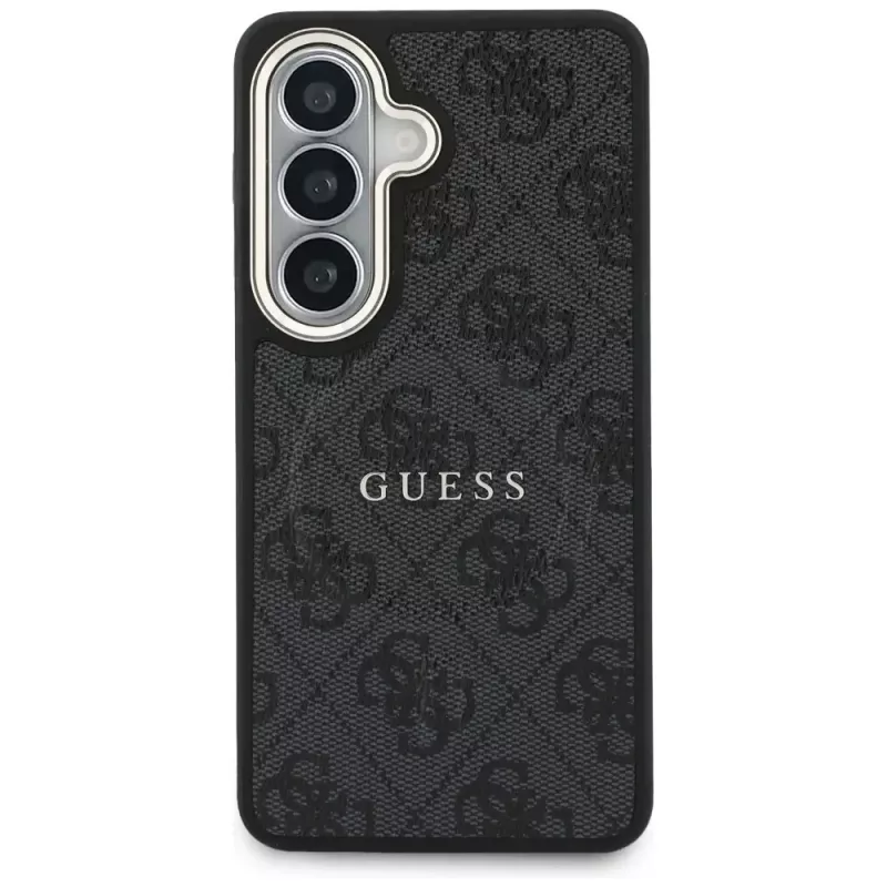 Guess 4G Embossed Ring MagSafe Case für Samsung Galaxy S26+ (Schwarz)