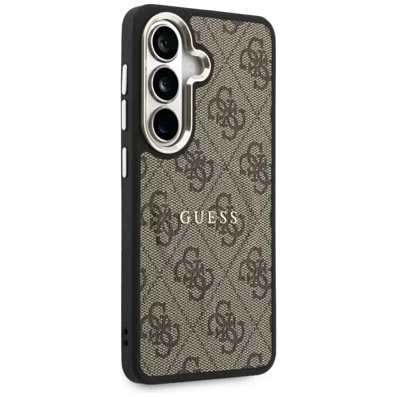 Guess 4G Embossed Ring MagSafe Case für Samsung Galaxy S26 (Braun)